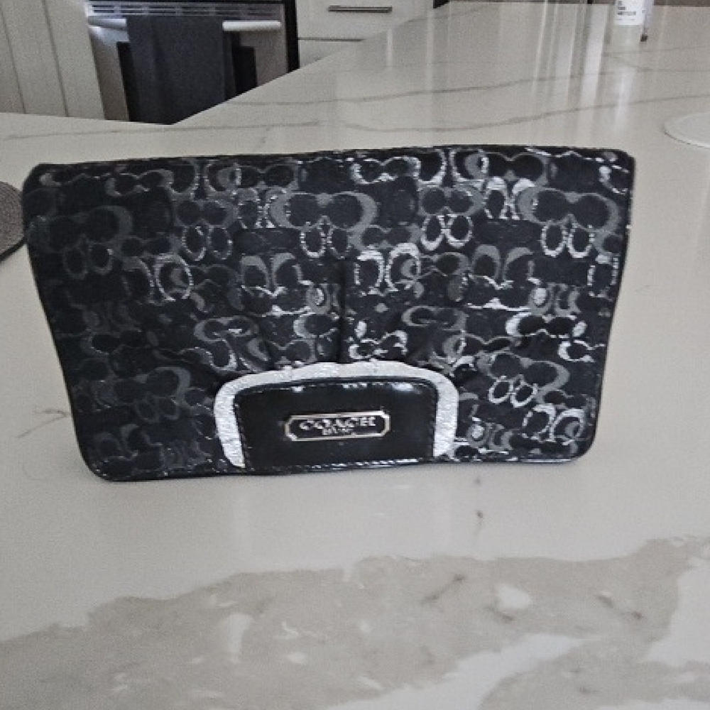 Coach Black and Silver Clutch